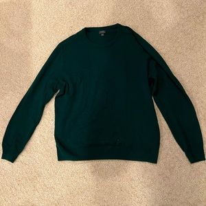 J Crew Green Cashmere Sweater Size Large 100% Merino Wool
